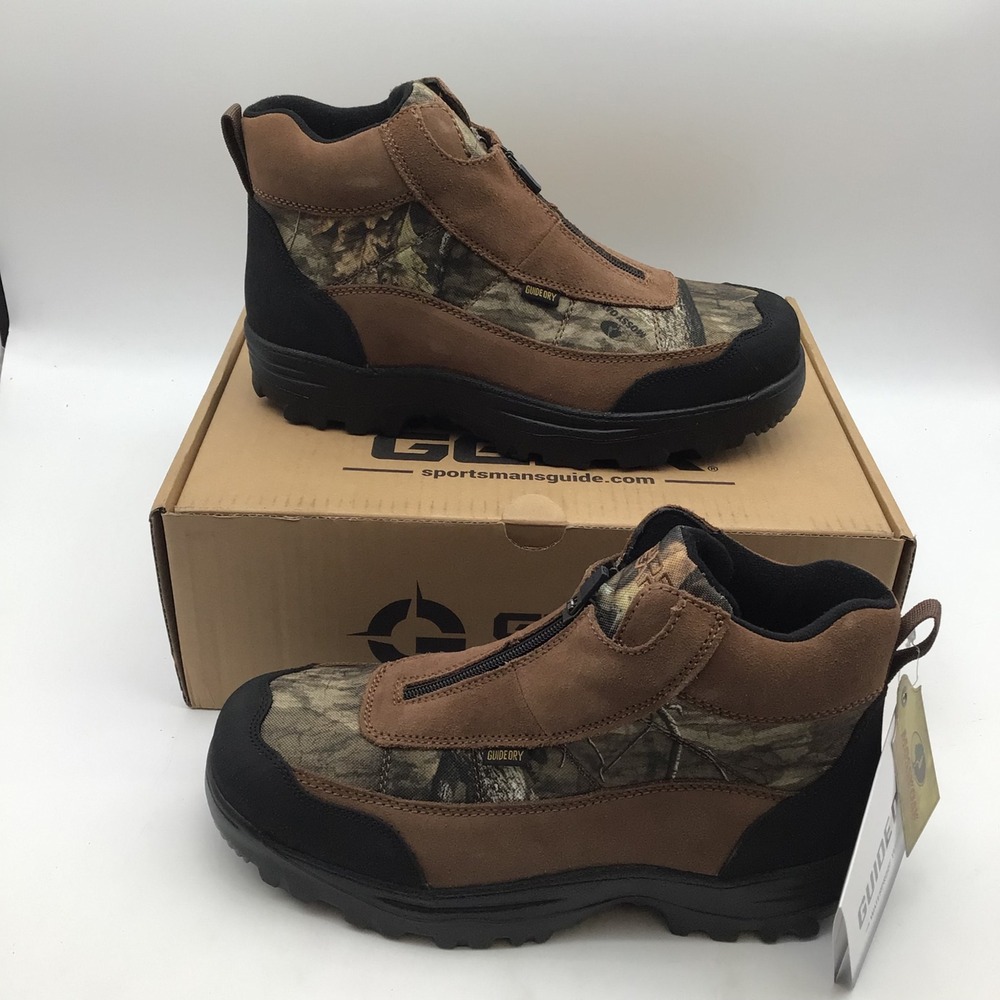 Guide Gear Mens Mossy Oak Camo Waterproof Front Zip Hunting Boots Size 11 M  NEW
